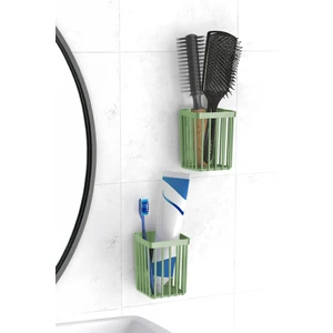 Ata Home 2'li Set Yapışkanlı Diş Fırçalık, Saç Fırçası Tarak Düzenleyici, Çok Amaçlı Duvar Rafı Organizer Raf