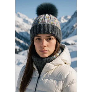 Ponpon Detay Kadın Bere RKŞ-1142 Antrasit