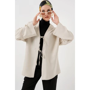 Keten Tesettür Kimono 5968 - Ekru