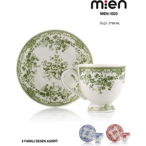 2’li Porselen Kahve Fincan Takımı – 100 ml (3 Farklı Renk Seçeneği)