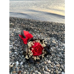 Satence Store Tekli Solmayan Kırmızı Gül Buketi