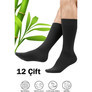 Hrnzafer Tekstil 12’li Erkek Bambu Uzun Soket Çorap