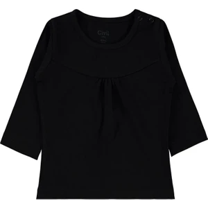 Civil Baby Önü Parçalı 6-18 Ay Kız Tek Üst - Siyah 12-18 Ay