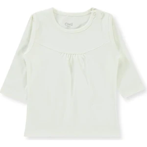 Civil Baby Önü Parçalı 6-18 Ay Kız Tek Üst - Ekru 12-18 Ay