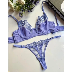 Hama Love Kadın Lila/mor Dantel Saten Iç Çamaşır Takımı
