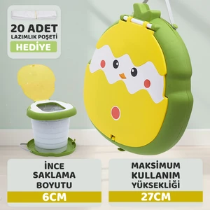 Lazımlık Taşınabilir 6 Kademeli Çocuk Seyahat Tuvaleti Yükseklik Ayarlı Portatif Katlanabilir Portable Seat