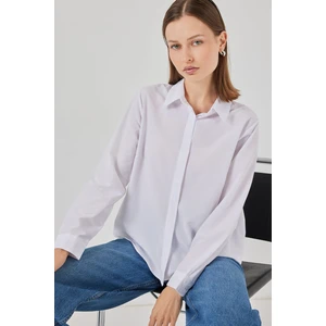 Kadın Basic Gömlek 20348 - Beyaz