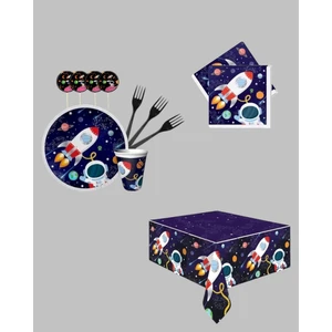 Uzay 16 Kişilik Doğum Günü Parti Seti - Uzay Konseptli Parti Süsü Kozmik Uzay