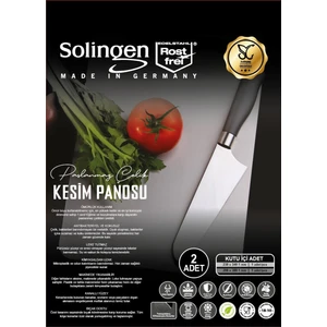 Paslanmaz Çelik Kesim Tahtası 2 Adet - Gri - Solingen