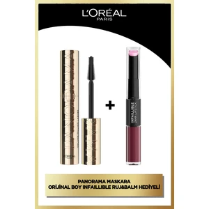 L'oréal Paris panorama Hacim Veren Maskara Siyah &  Infaillible Likit Ruj & Balm - 215 Wine Oclock
