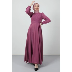 Giza Store Önü Çapraz Şifon Elbise Pembe