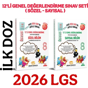 Sinan Kuzucu Yayınları 2025 LGS 8. Sınıf İlk Doz 12'li Genel Değerlendirme Sınav Seti