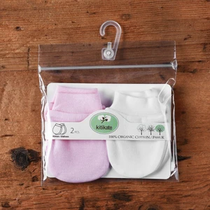 Baby Center Organik Basic 2'li Eldiven Beyaz Pembe