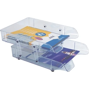 2 Katlı Hareketli Şeffaf Evrak Rafı