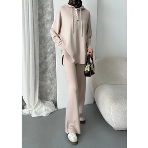 Kadın Oysho Kumaş Tesettür Alt Üst Takım - Bej