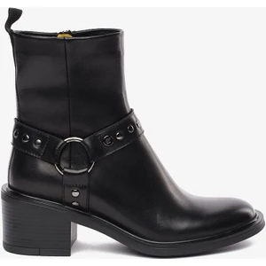 Kadın Siyah Hakiki Deri Topuklu Bot 5K2DB35330