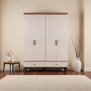 Slope 4 Kapılı Mdfayaklı Tasarım Country Gardırop