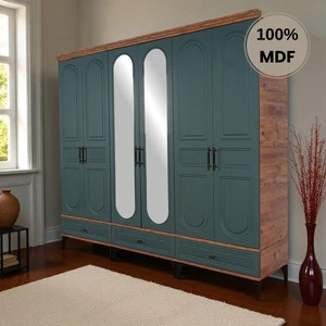 Slope 6 Kapaklı Mdf Ayaklı Tasarım Country Gardırop