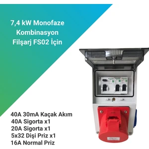 Filşarj 7.4 kW Monofaze Kombinasyon Kutusu