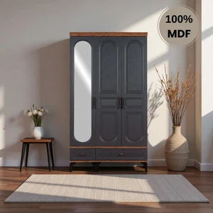 Slope 3 Kapaklı Mdf Ayaklı Tasarım Country Gardırop