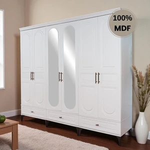 Slope 6 Kapaklı Mdf Ayaklı Tasarım Country Gardırop