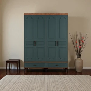 Slope 4 Kapılı Mdfayaklı Tasarım Country Gardırop