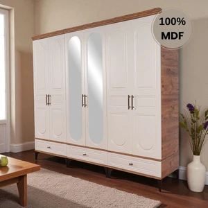 Slope 6 Kapaklı Mdf Ayaklı Tasarım Country Gardırop