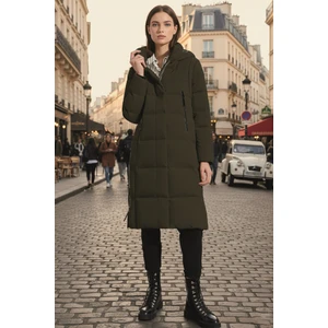 Kadın Uzun Kışlık Içi Elyaflı Astarlı Yan Fermuar Detaylı Şişme Mont