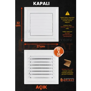 Özfırat Pvc Yapı Menfez Banyo / Wc Havalandırma Menfezi / Plastik