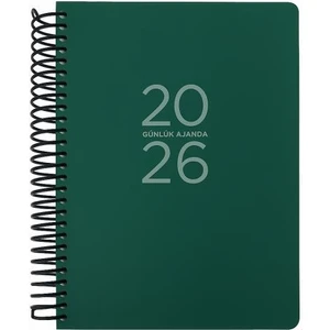 Keskin Color 2026 - 17X24 Spiralli Günlük Ajanda - Yeşil