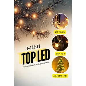 Mini Top LED Yılbaşı Süsleme 20 Toplu (3,5 Metre)