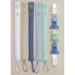 Joyous Mom & Kids 5'li Yıkanabilir Renkli Emzik Askısı Emzik Zinciri  Pamuk (5 Askı 5 Klips)