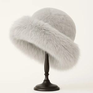 Aydın Şapkacınız Gri Kadın Peluş Şapka – Yumuşak Görünümlü Bere