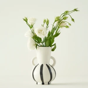 Bella Maison Liora Vazo Siyah-Beyaz (12X12X18 Cm)