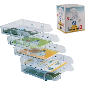 5 Katlı Şeffaf Hareketli Evrak Rafı