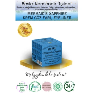 Mermaid’s Sapphire Krem Far, Eyeliner Doğal Içerikli, (Makyaj Beraberinde Çok Değerli Besleyici Cilt Bakımı)