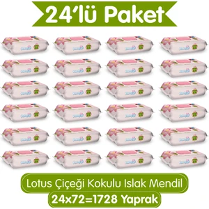 Lotus Çiçeği Kokulu Islak Mendil 24X72 Li Koli (1728 Yaprak)