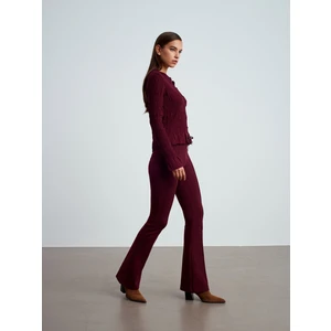 71891 Beli Lastikli Ispanyol Paça Eşofman-Bordo