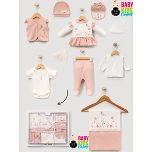 Baby Kids Colors Çiçek Nakışlı %100 Pamuklu 10'lu Hastane Çıkışı