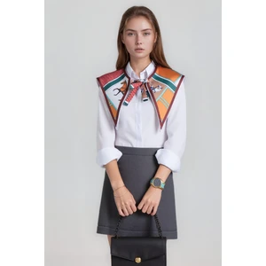 Sanatsal Stil At Desenli Modern Kadın Omuz Şalı