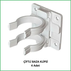 Baza Klipsi Çiftli 4 Adet Beyaz
