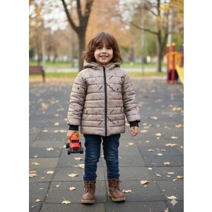 Dublino Kids Yeni Baskılı Su ve Rüzgar Geçirmez Kapüşonlu Erkek Çocuk Montu