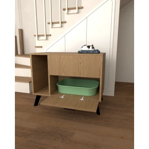 Kedi Tuvalet Dolabı | Gizli Girişli %100 Mdf