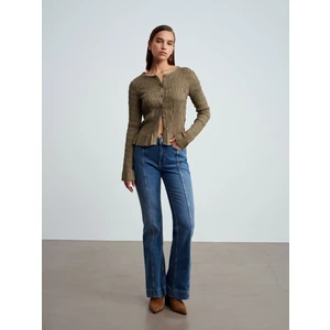 50926 Düğmeli Gipeli Top-Açık Haki