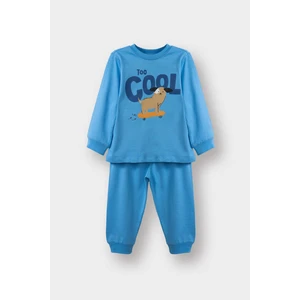 Erkek Bebek Pijama Takımı Baskılı Uzun Kollu Penye Üst Uzun Alt G4403A525WN