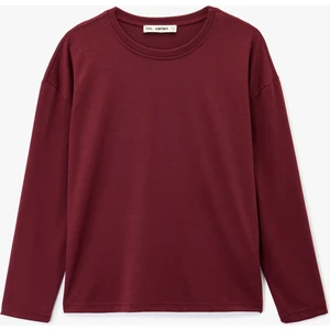 Uzun Kollu Bisiklet Yaka Çizgili Tişört