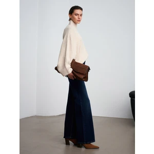 10817 Yarasa Kol Yün Karışımlı Triko Kazak-A.bej Mel.