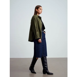 50532 Çıtçıtlı Süet Gömlek-Çağla