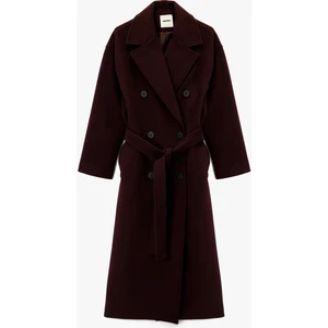 Kemerli Kaban Kaşe Kruvaze Cepli Uzun Kollu