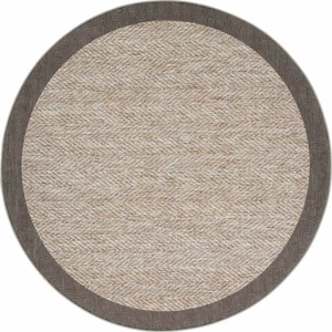 Cool Halı Pratico Bej Yuvarlak Mutfak Halısı Dijital Baskı Sisal Görünümlü Kaymaz Yıkanabilir Mutfak Paspası